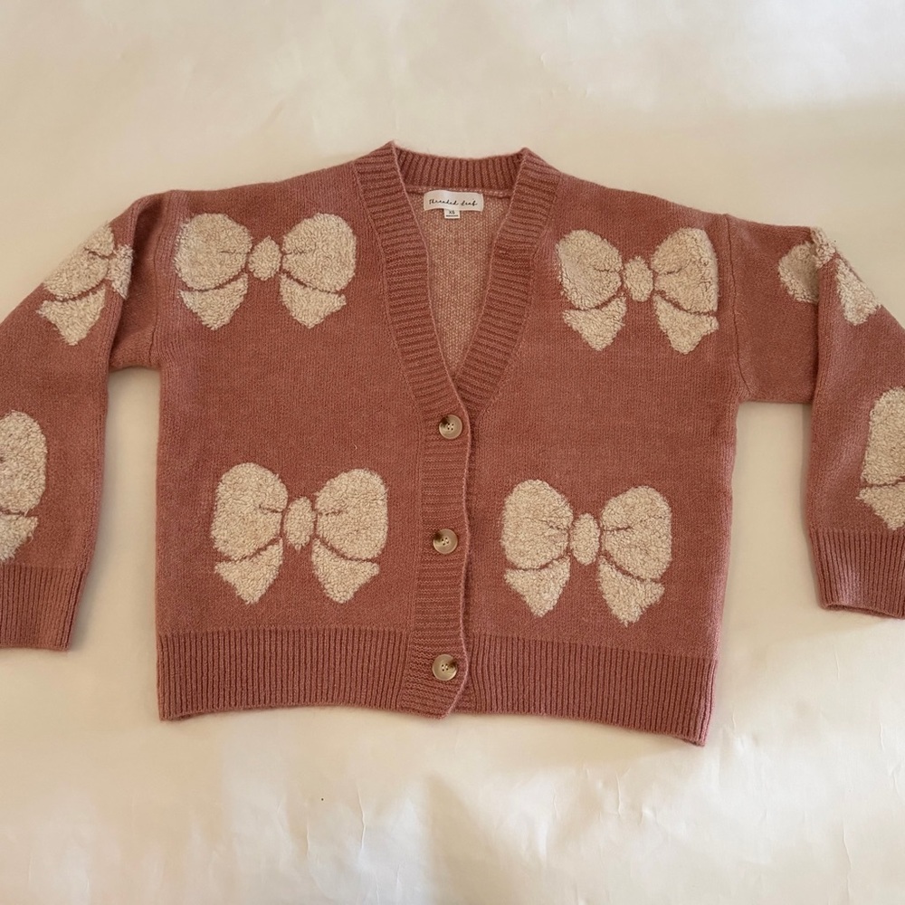 Elegant Bow Patterned Cardigan